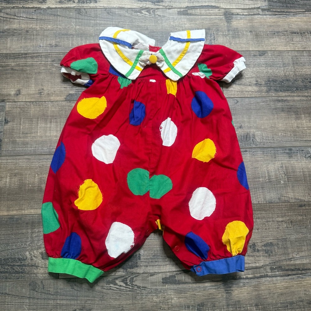 Thomas Vintage Colorful Polka Dot Baby Romper Size 24 Months